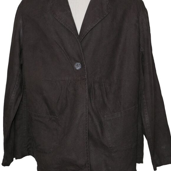 Charter Club Woman 2XL 100% Linen Brown Blazer Jacker Brown Long Sleeve EUC - Picture 9 of 12